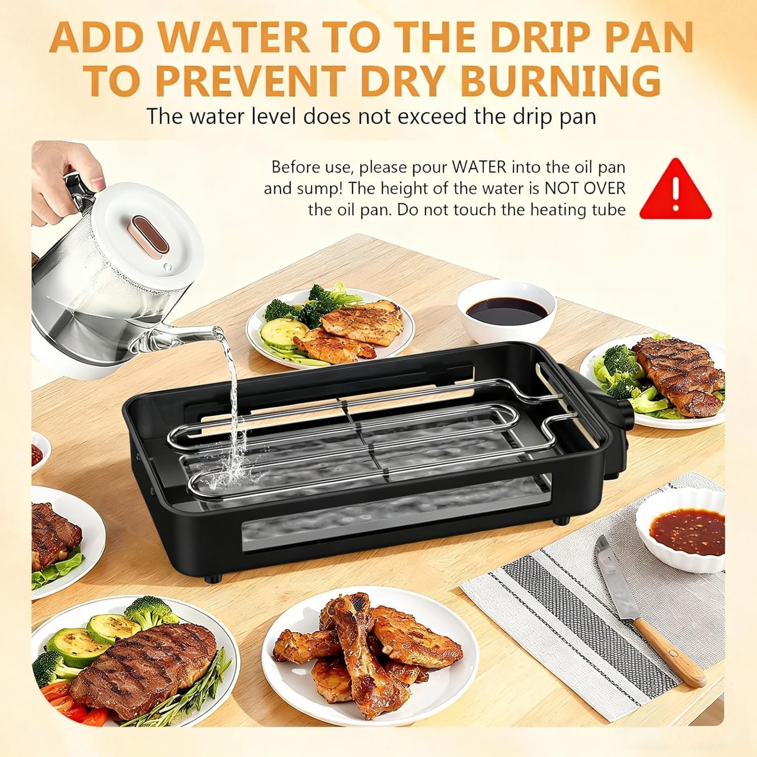 Electric Indoor Grill 1700W 2 in 1 Smokeless Indoor Grill for Kitchen with