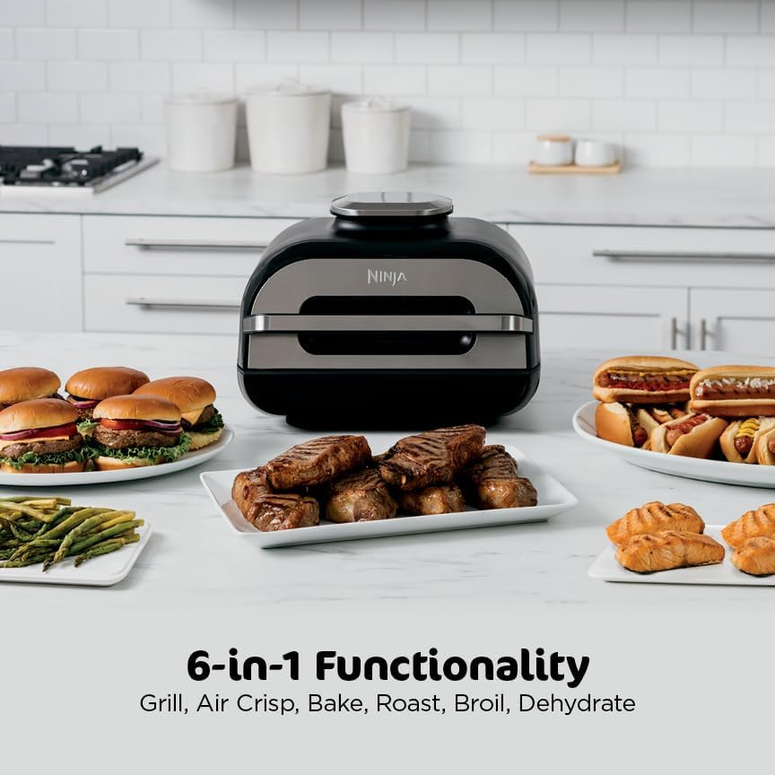 Ninja | Indoor Grill and Air Fryer| Foodi Smart XL | 6-In-1 Grill, Air Fry, Roas