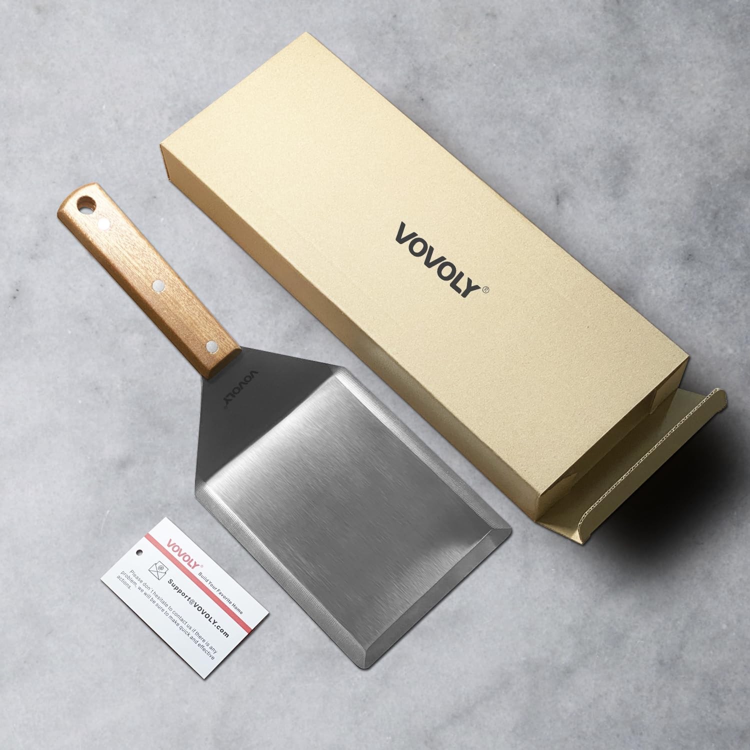 Extra Wide Spatula, Large Metal Spatula with 5″ x 6″, Wood & Stainless Steel