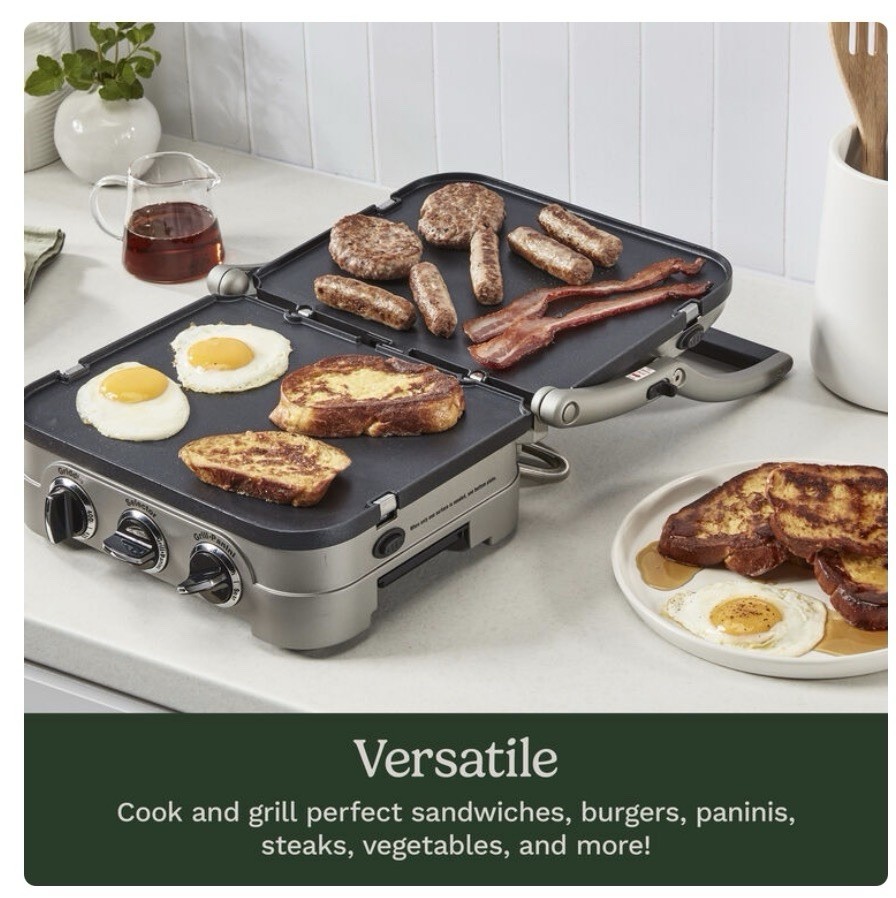 Cuisinart GR-4 Series 5-in-1 Grill, Griddle, Panini Maker Appliance.