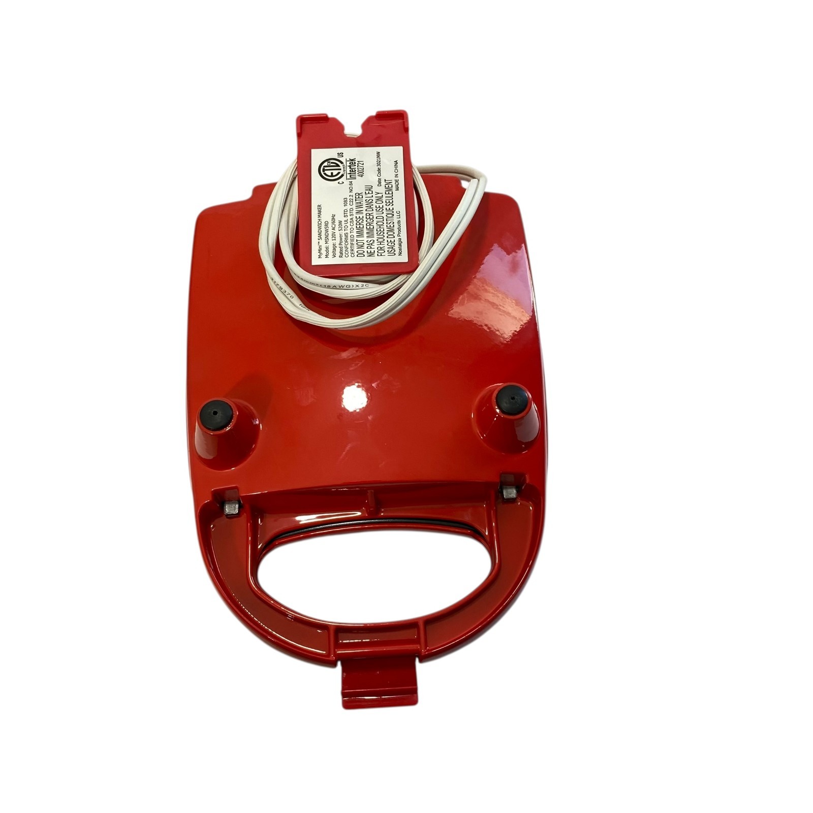 College Dorm MyMini Sandwich Maker Grill 520 watts Red Breakfast Lunch Panini