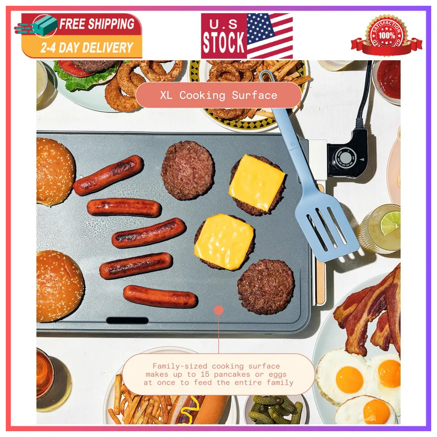 Beautiful Drew Barrymore XL Electric Griddle 12 x 22 Nonstick White Icing