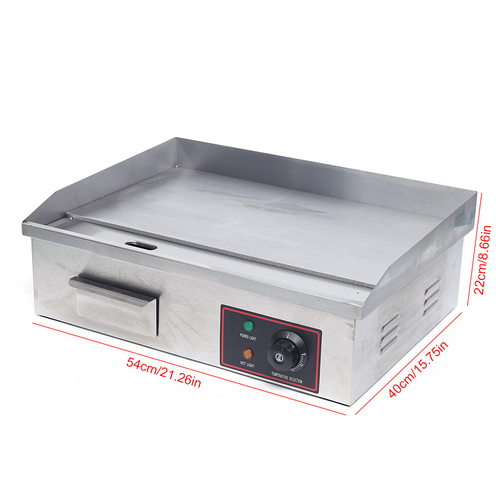 22″ Electric Grill Griddle Commercial Non Stick Flat Top Grill Indoor Countertop