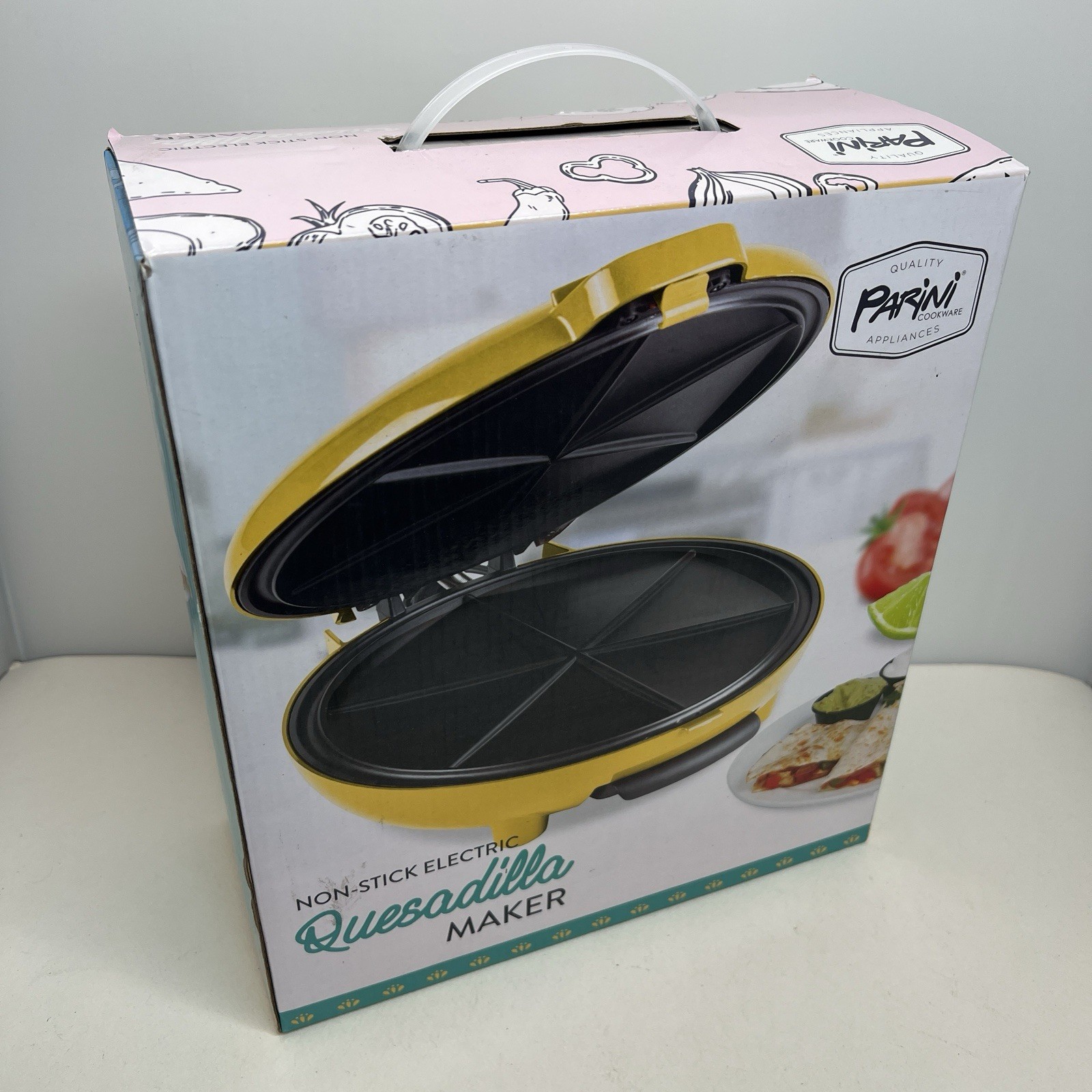 Parini Non-Stick Electric Quesadilla Maker Yellow – Brand New In Box!