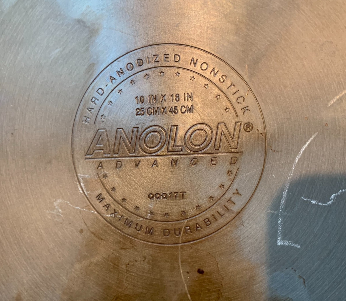 ANOLON ADVANCED Hard Anodized Nonstick Double Burner Grill Griddle Pan 18 x 10