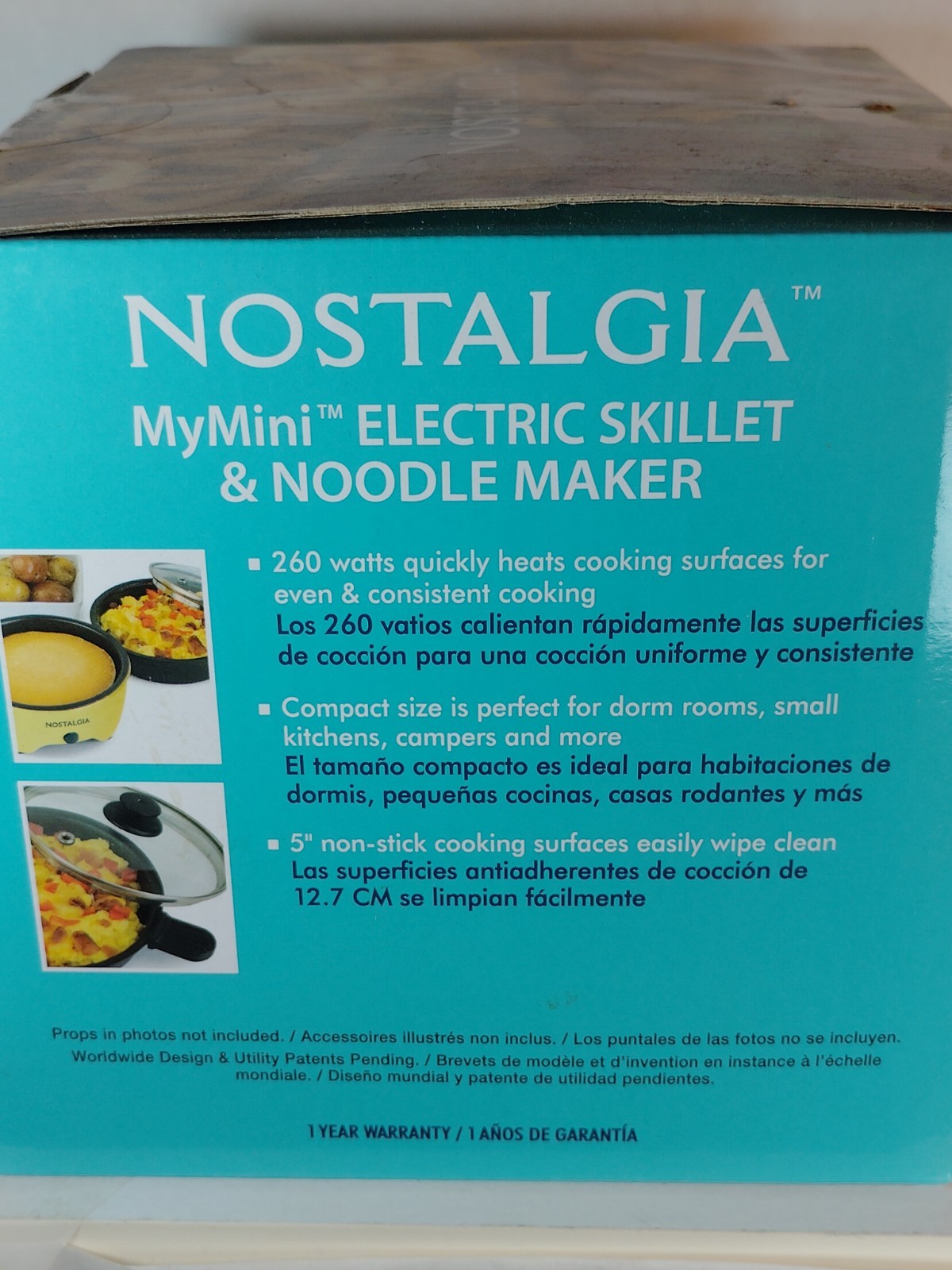 Nostalgia MyMini Personal Electric Skillet & Rapid Noodle Maker Dorm Room Sealed