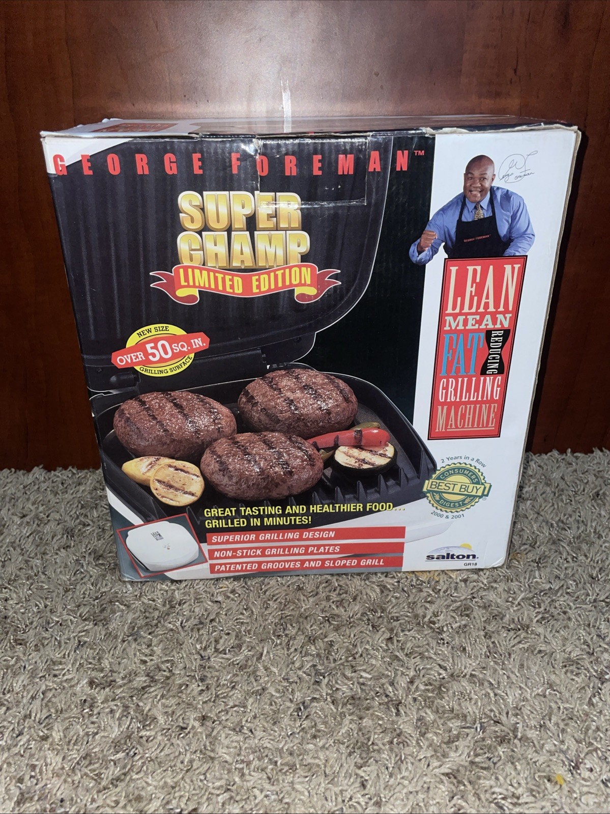 George Foreman Super Champ Limited Edition Grill with Bun Warmer – BEST PRICE!