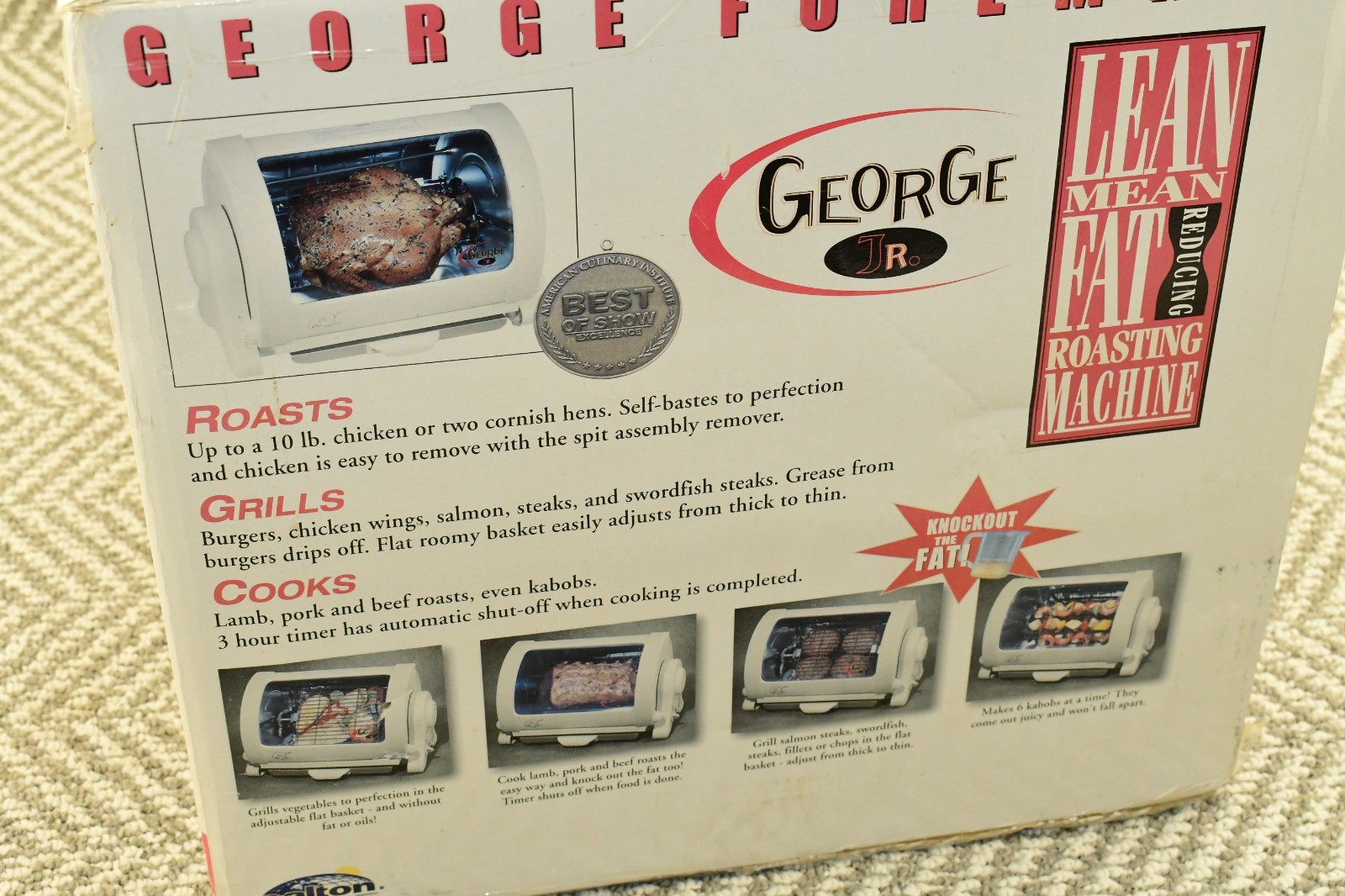 George Foreman Baby Rotisserie Roaster Cooker GR82B – NEW IN BOX