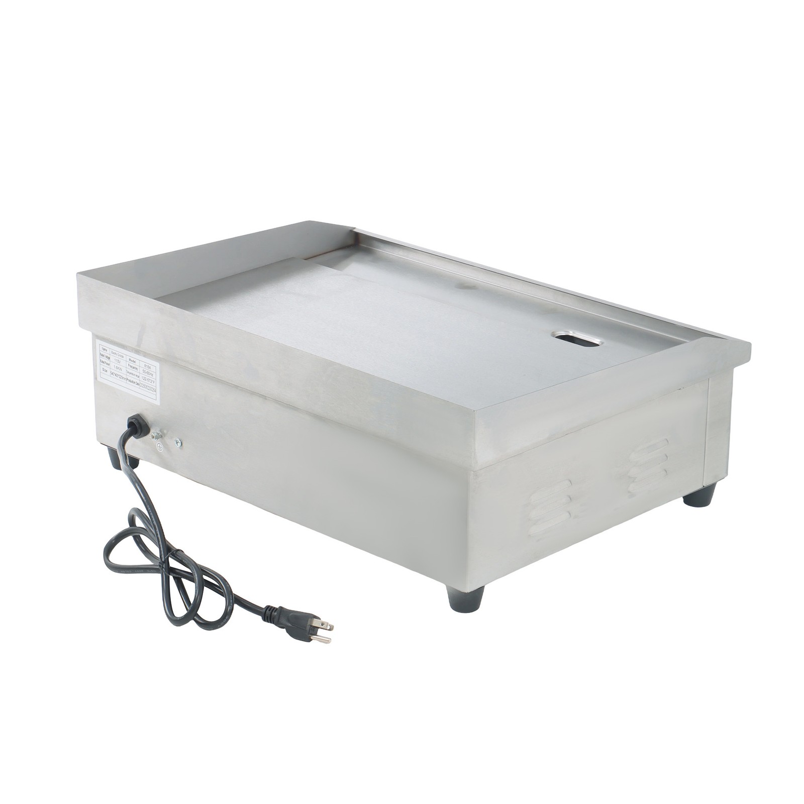 22″ Commercial Electric Griddle 1600W Countertop Flat Top Grill 122℉-572℉