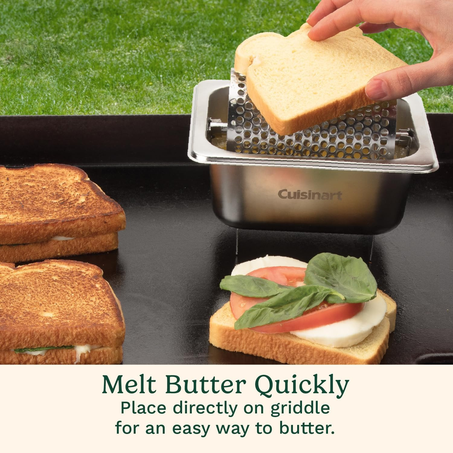 Stainless Steel Butter Wheel, Raised Bottom Butter Roller for Griddle for Golden