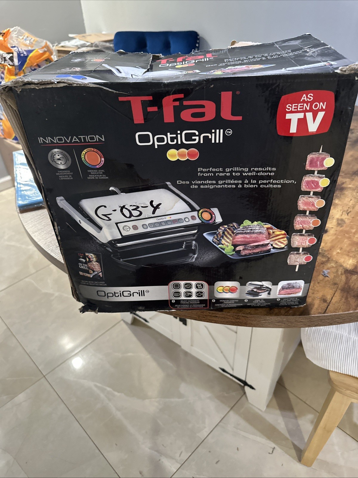 NEW T-Fal OptiGrill Indoor Electric Grill with Removable Dishwasher Safe Plates
