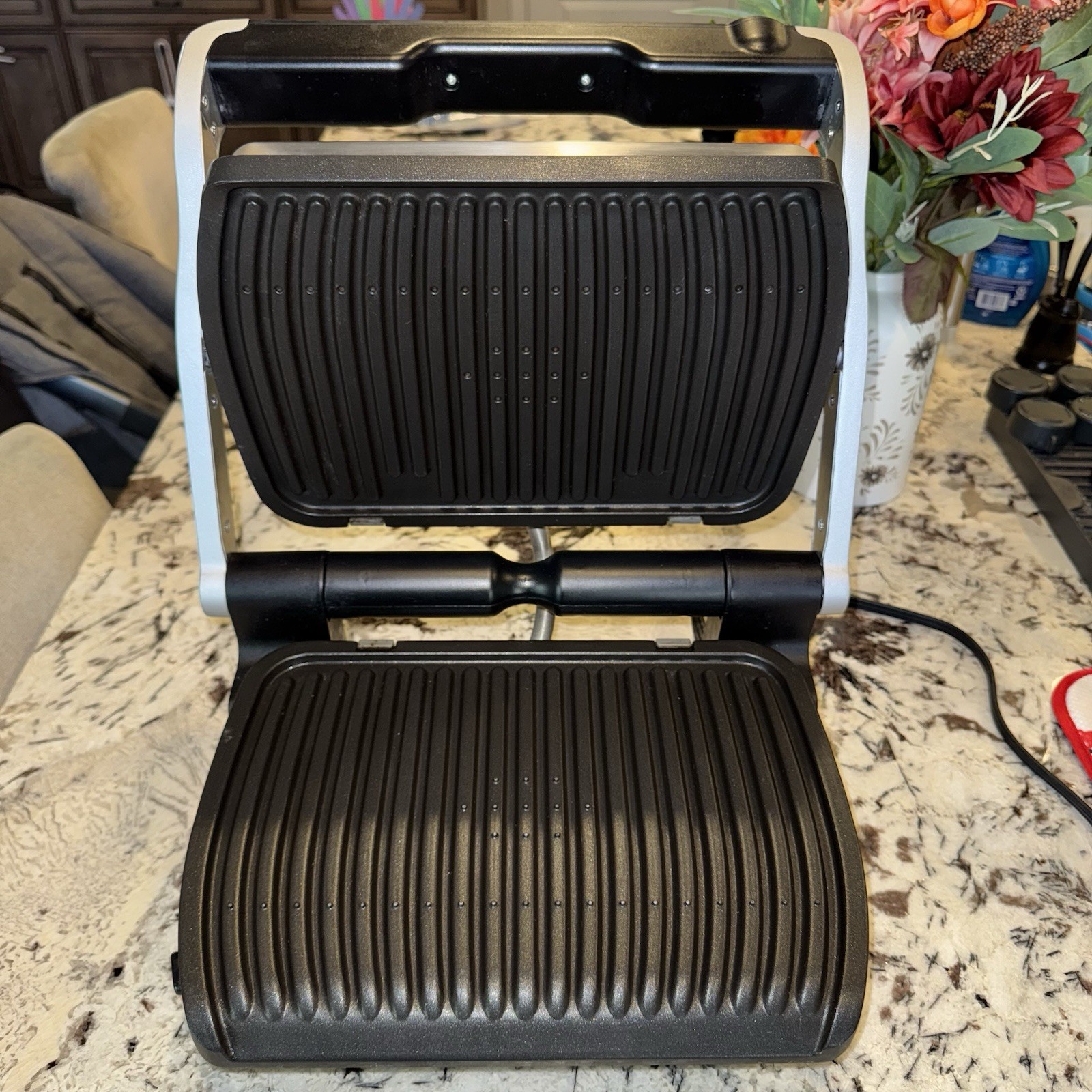 T-Fal OptiGrill Indoor Grill Automatic Meat Sensor Indoor Panini *Tested Works