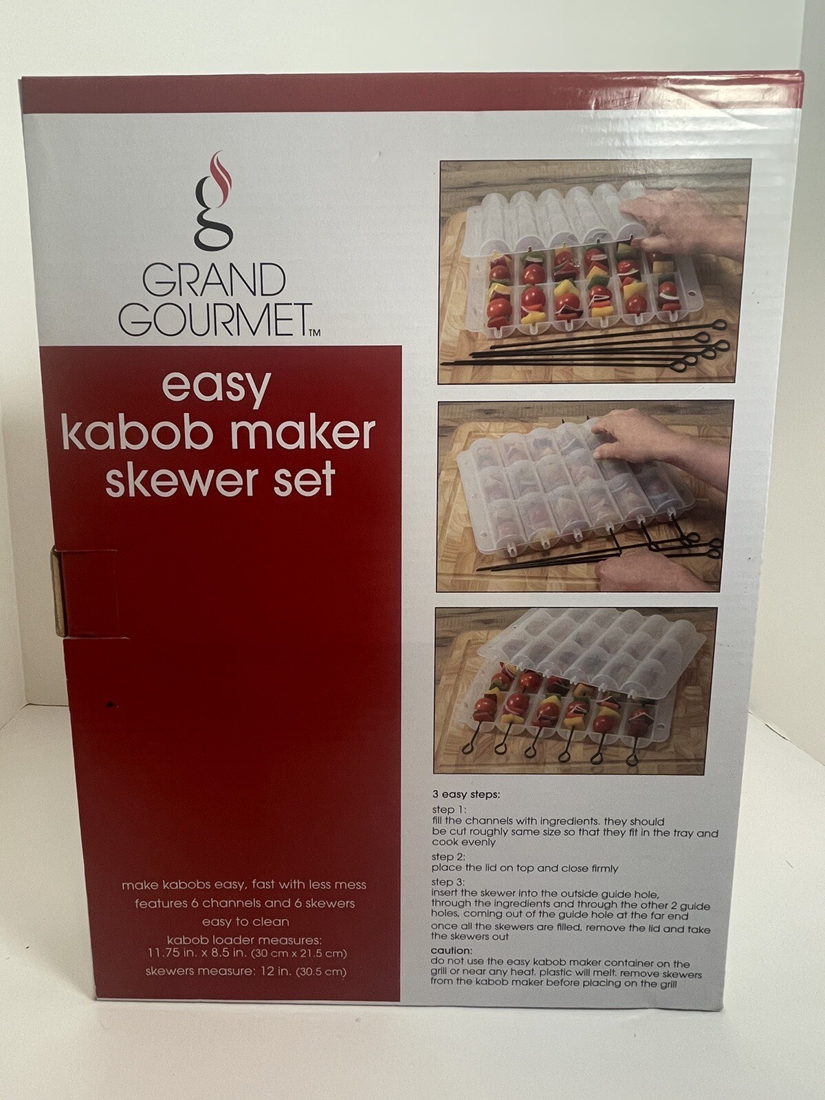 Grand Gourmet Easy Kabob Maker Skewer Set – New