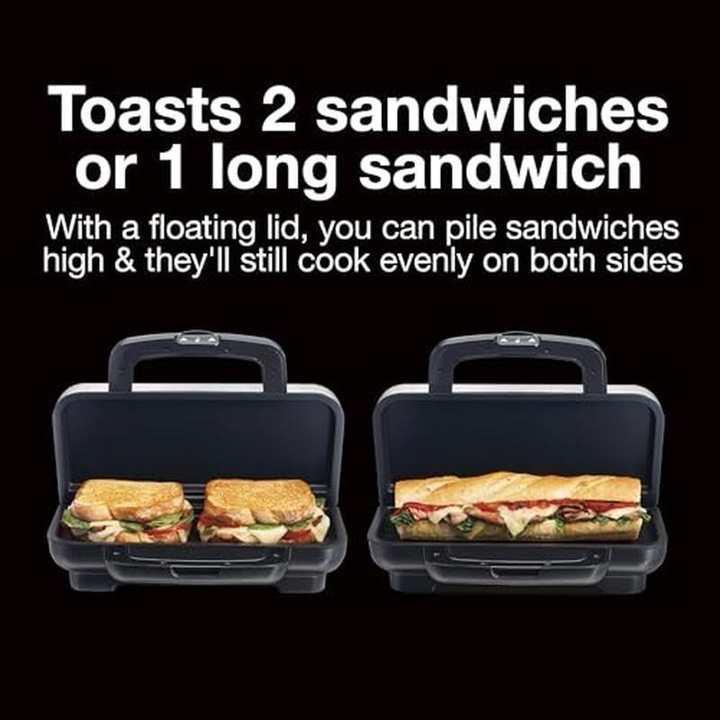 700 W Hot Sandwich Maker Nonstick Plates Grilled Cheese Panini Quick Easy Clean