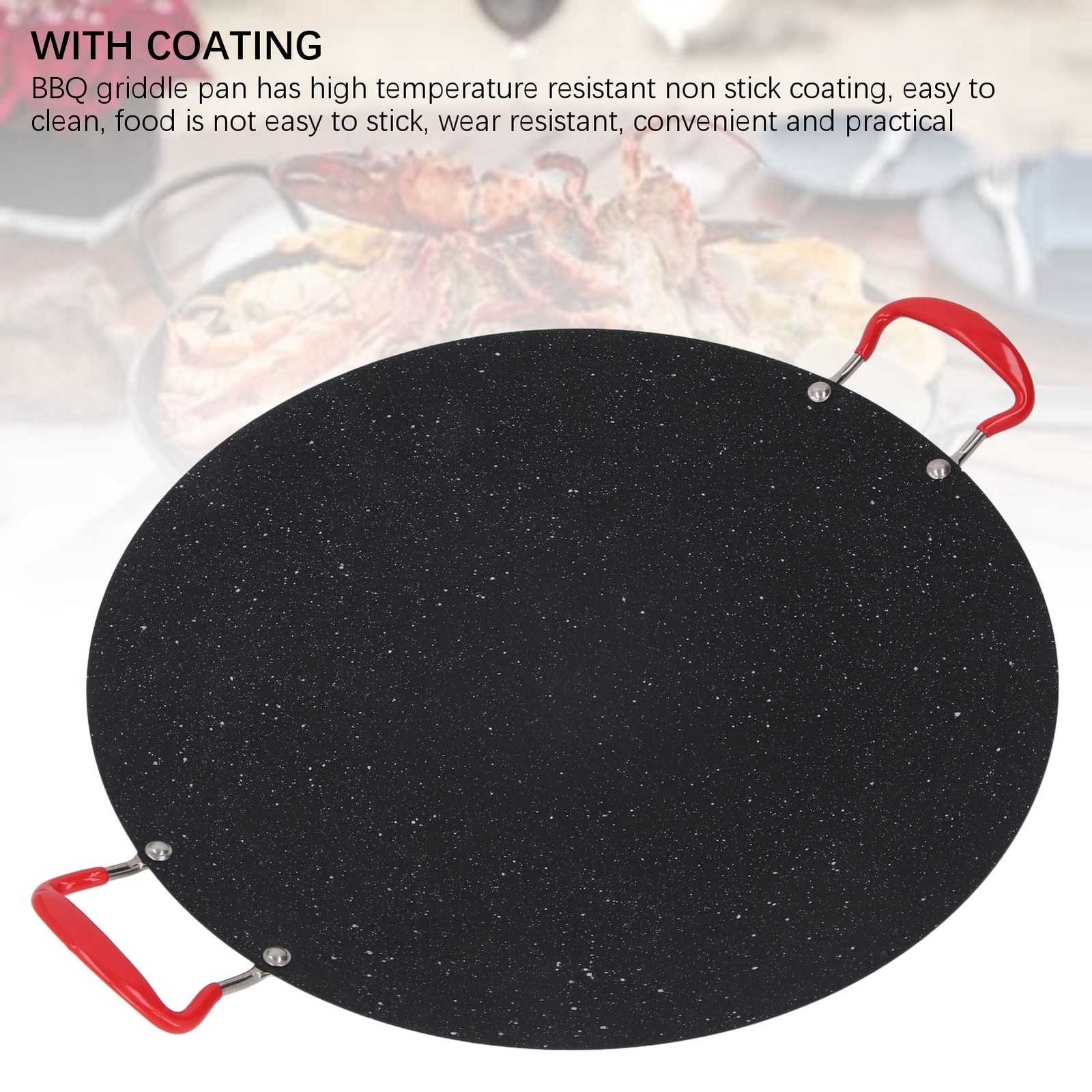 Portable BBQ Grill Flat Pan Lightweight Ideal For Outdoor Use Iron Recommended