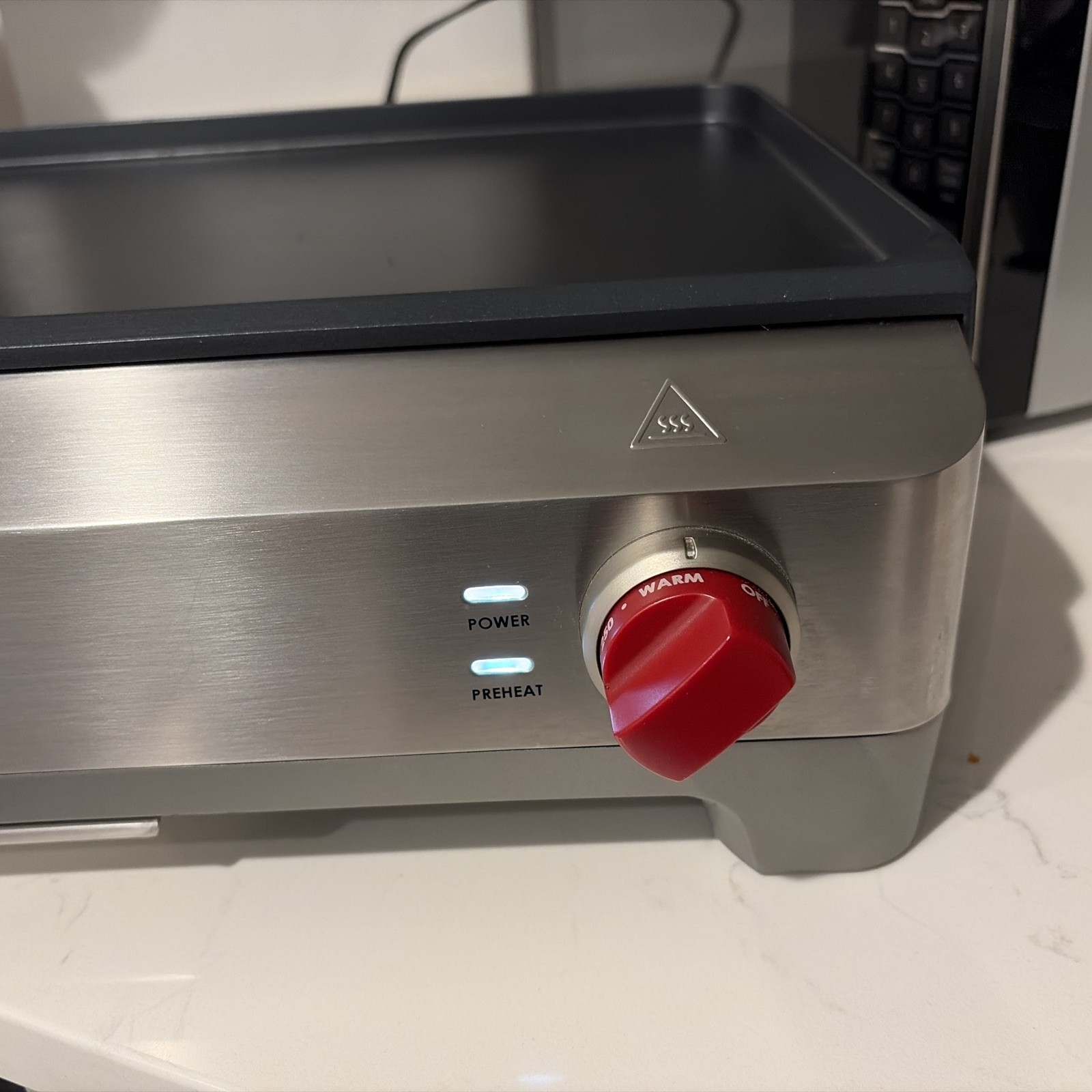 Wolf Gourmet WGGR100S Precision Griddle Red Knob Stainless Electric TESTED WORKS