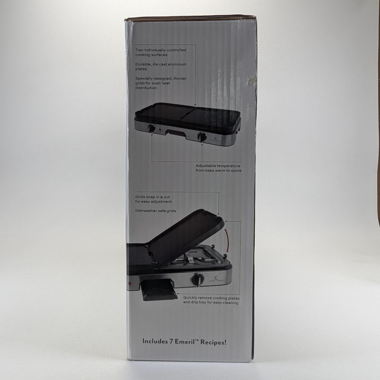 Emeril Lagasse 3 In 1 Grill and Griddle Stainless Steel Reversible New In Box