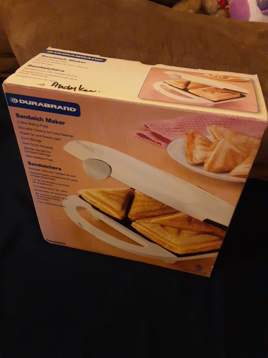 DURABRAND Sandwich Maker Toaster Non-Stick 2 Slice
