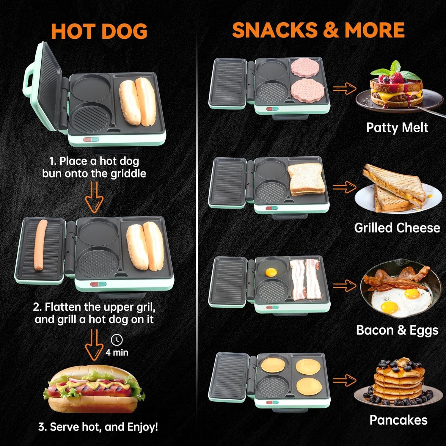 Versatile Electric Breakfast Station – Make Sandwiches, Burgers, Pancakes