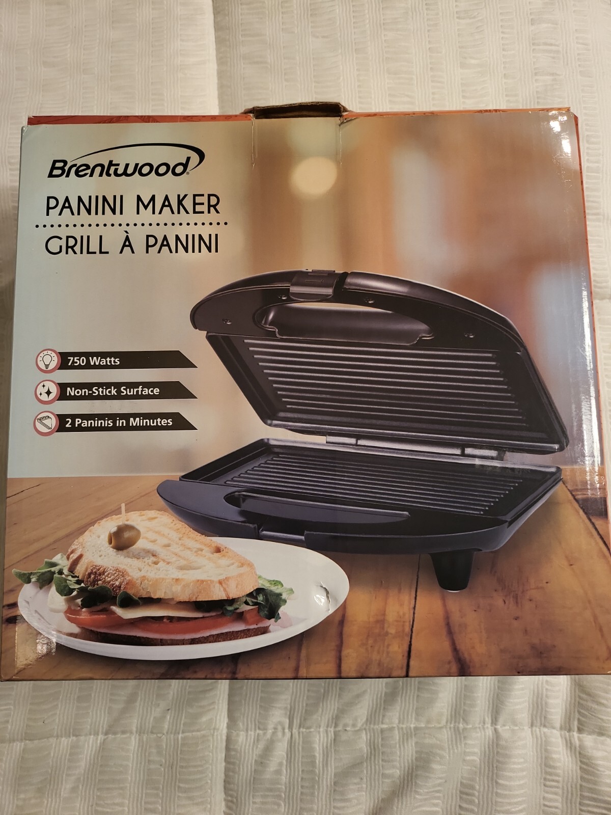 BRENTWOOD Panini Maker Baker Stainless Steel Nonstick