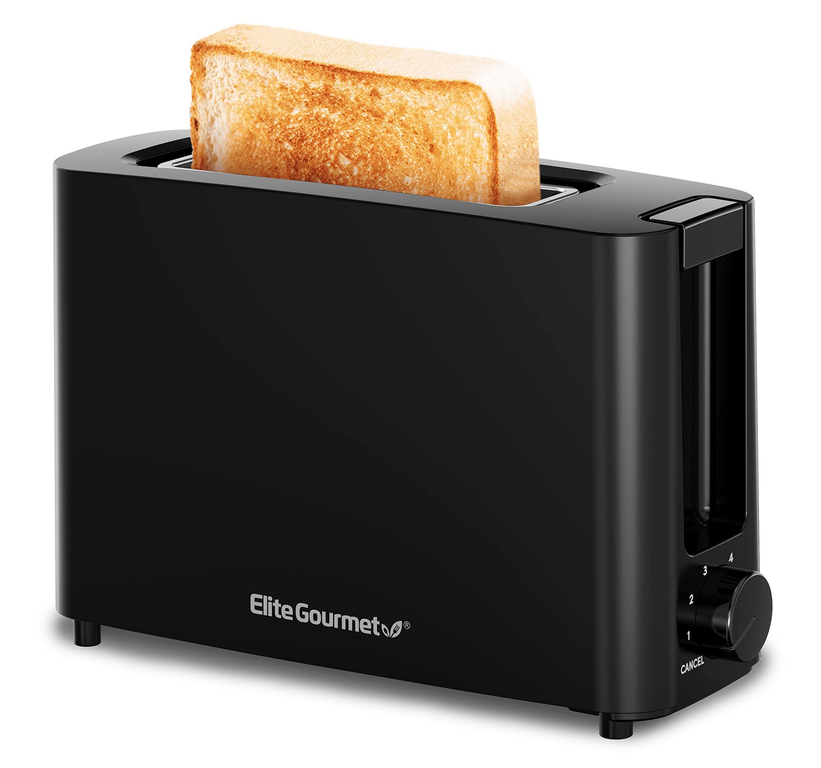 Elite Gourmet ECT118B Cool Touch Single Slice Toaster, 6 1 Slice, Black