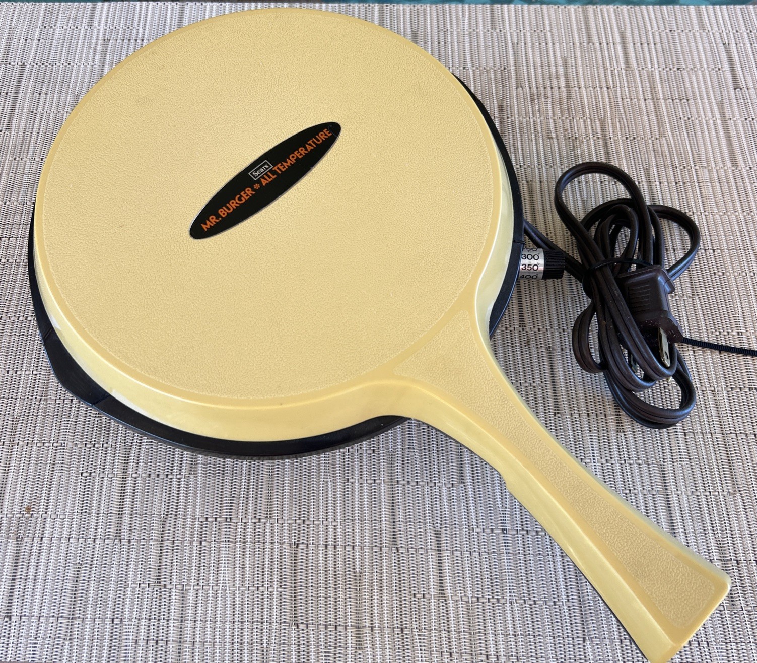 VTG 70s Sears Mr. Burger/Crepe Griddle Kitchen Appliance Single Hamburger, Plug