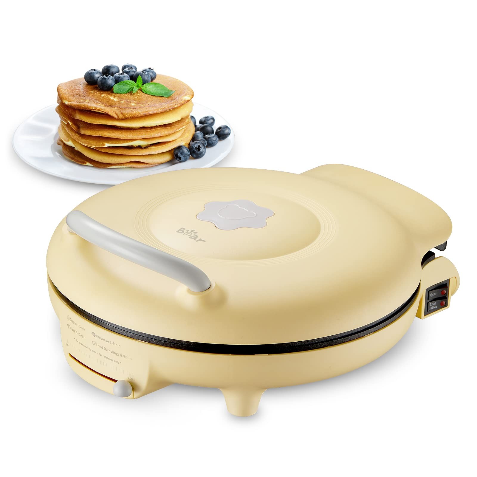 Bear 11.8” 1500W Electric Smokeless Indoor Grill DBC-C15E3 Yellow