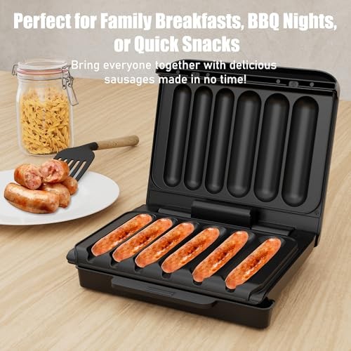 Hot Dogs Machine, Electric Grill with Oil Drip Tray, and Cord Storage, Ideal