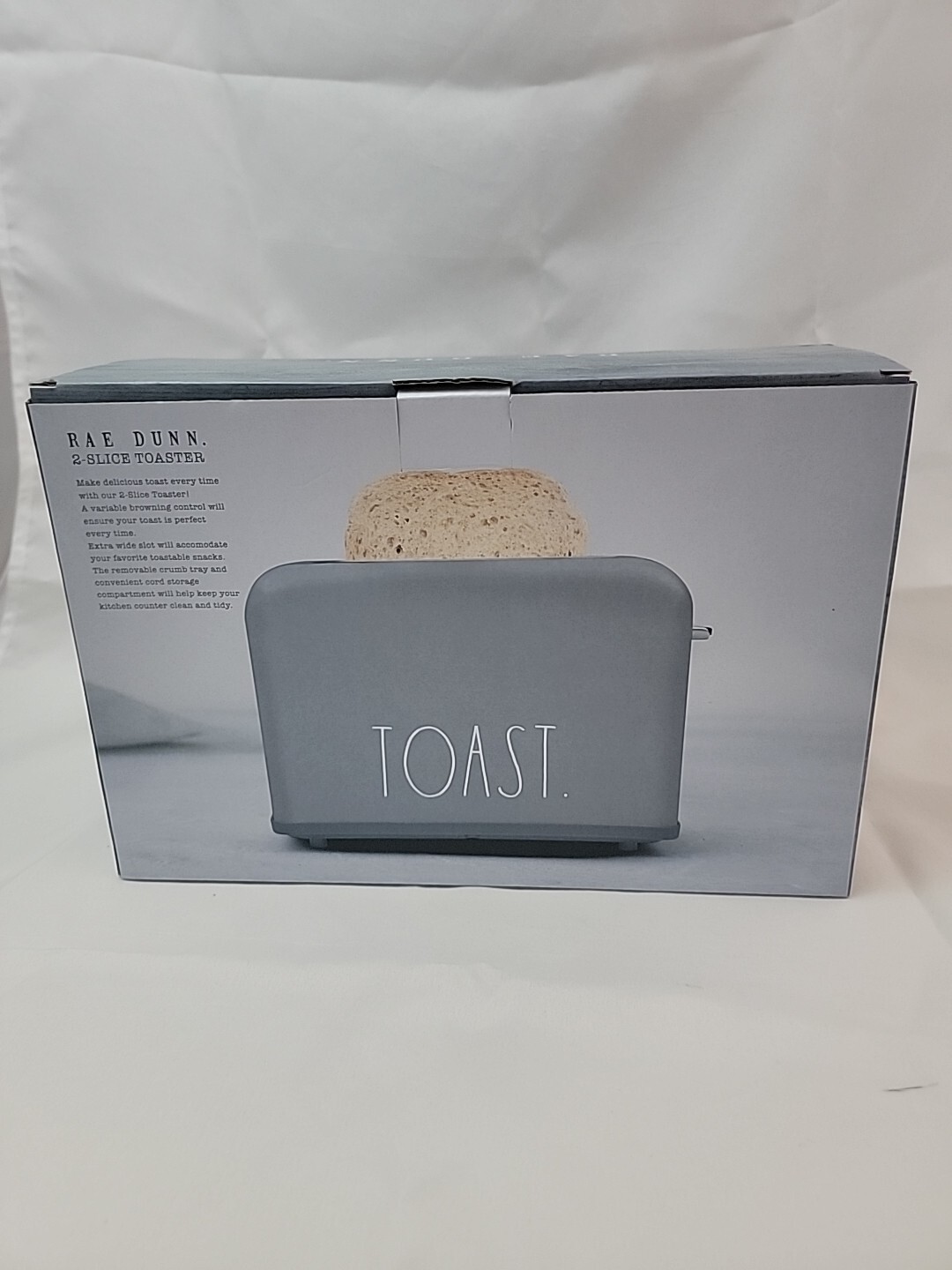Rae Dunn 2 Slice Toaster Stainless Steel Wide Slot Gray Bagel NEW 1.5″ Slot