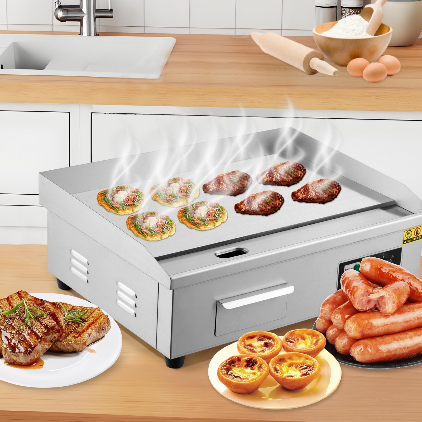 Garvee 21 In Commercial Electric Flat Top Countertop Griddle