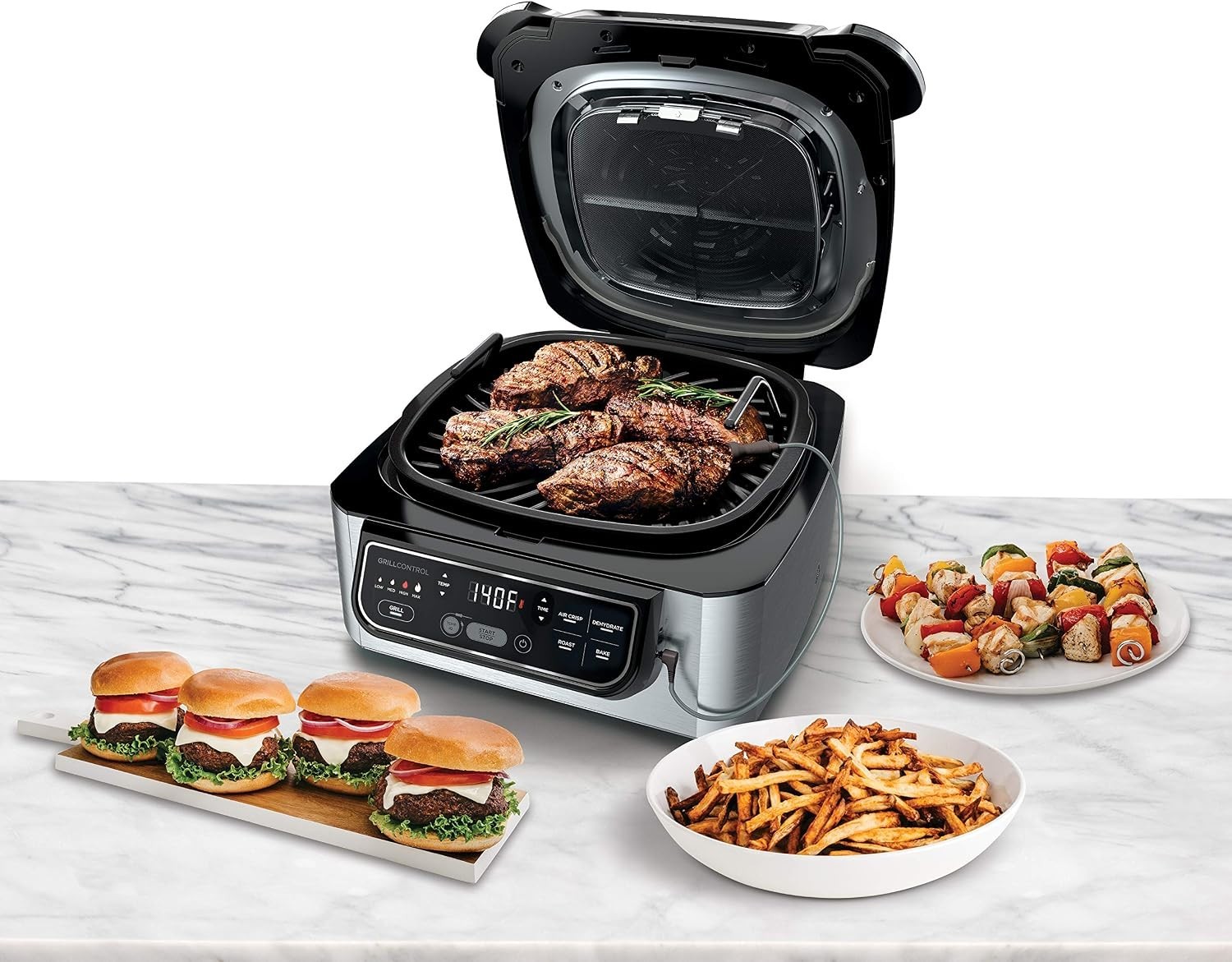 Foodi Pro 5-in-1 Indoor Integrated Smart Probe, 4-Quart Air Fryer, Roast, Bake,