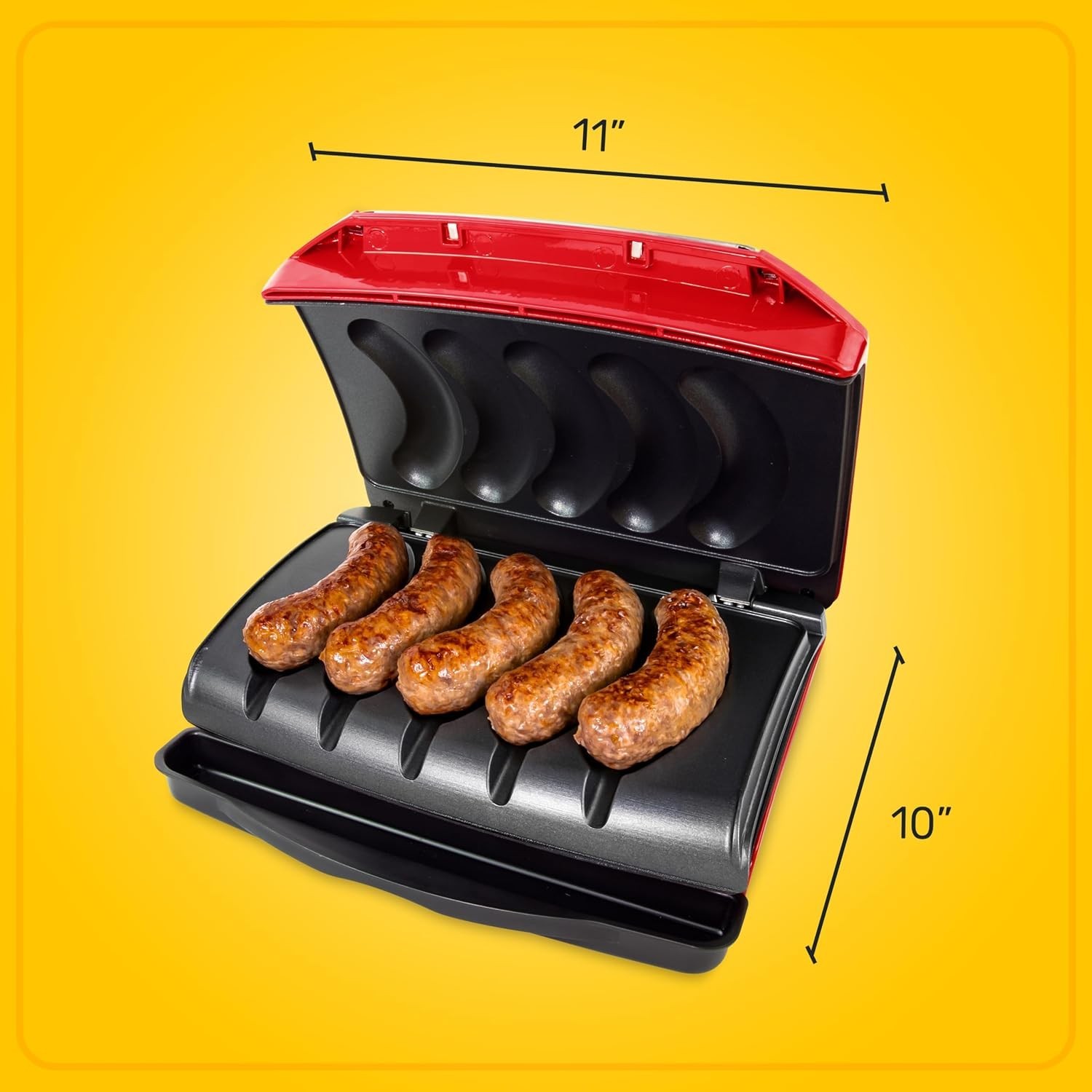 Sausage and Brat 5 Link Electric Grill with Oil Drip Tray Carry Handle NEW