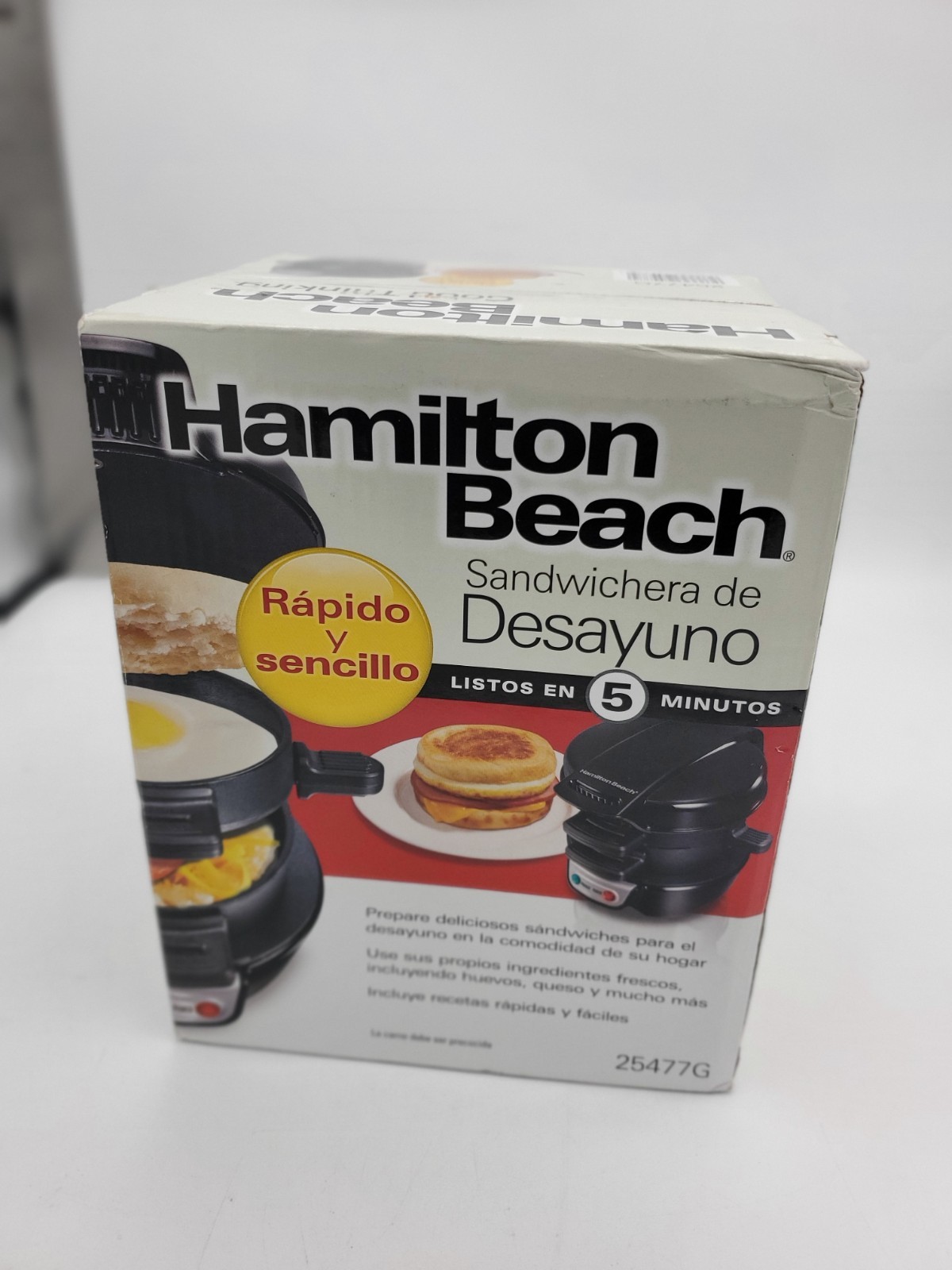Hamilton Beach Quick & Easy Breakfast Sandwich Maker Black #25477 NEW
