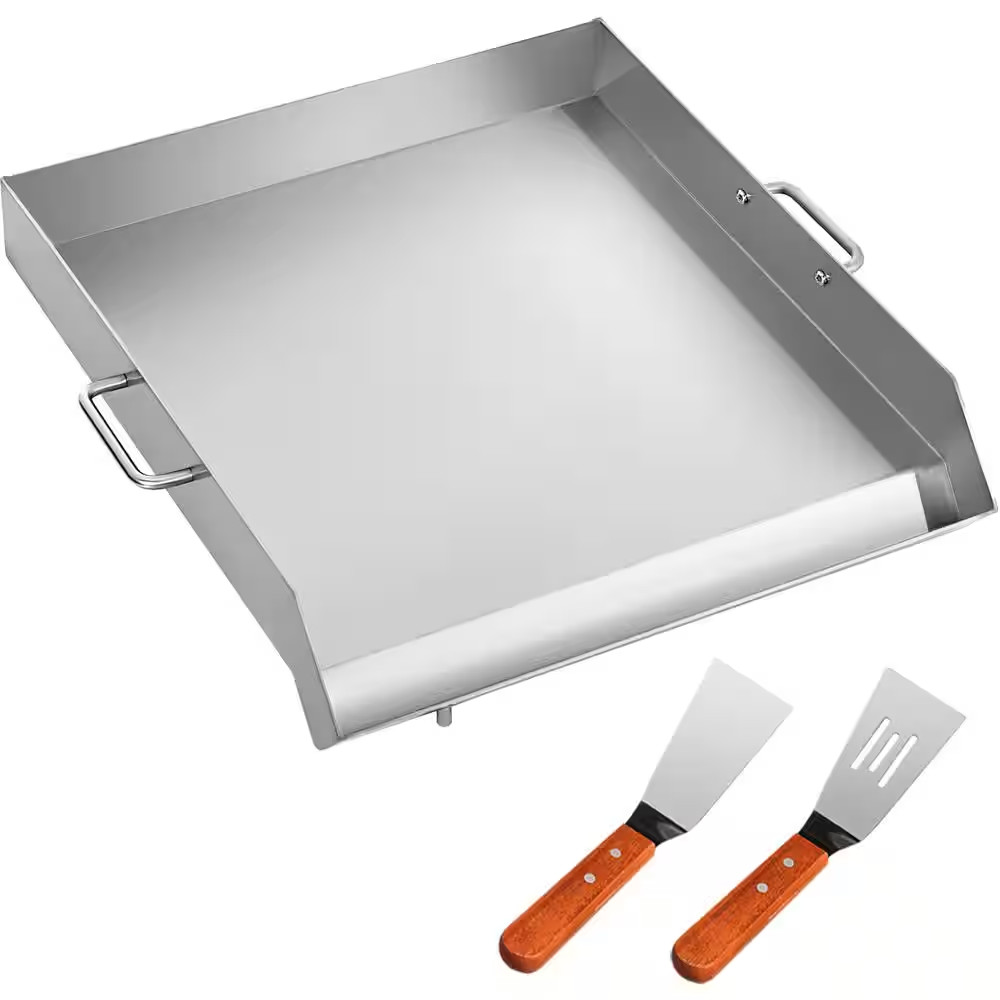 Stainless Steel Griddle 18 In. X 16 In. Universal Flat Top Rectangular Grills wi