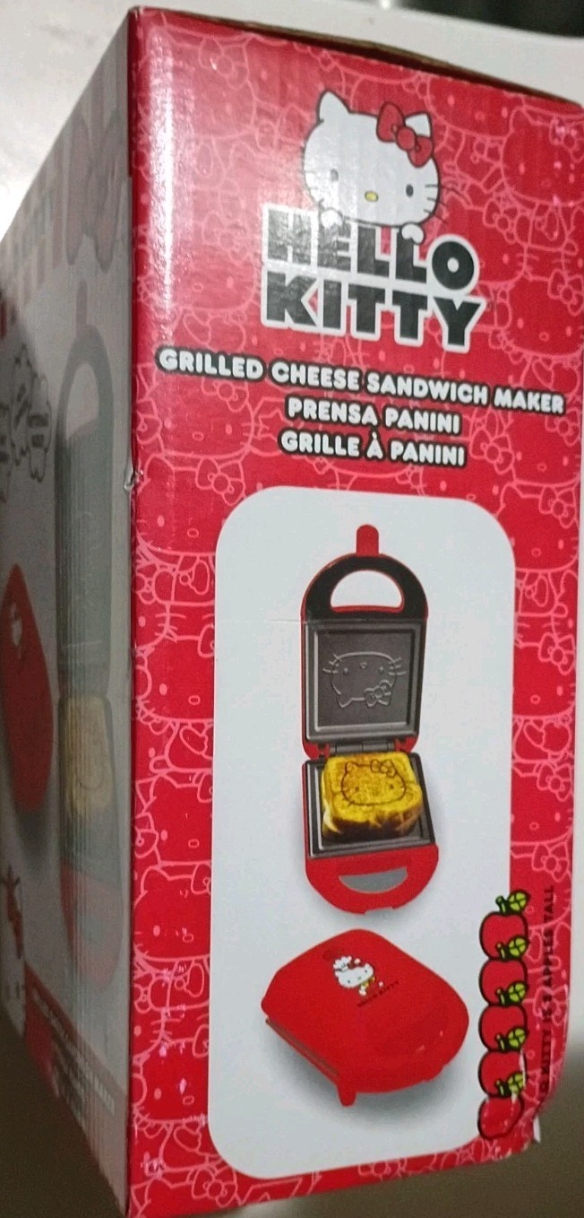 Hello Kitty Grilled Cheese Maker New in box Non-Stick Sandwich Press