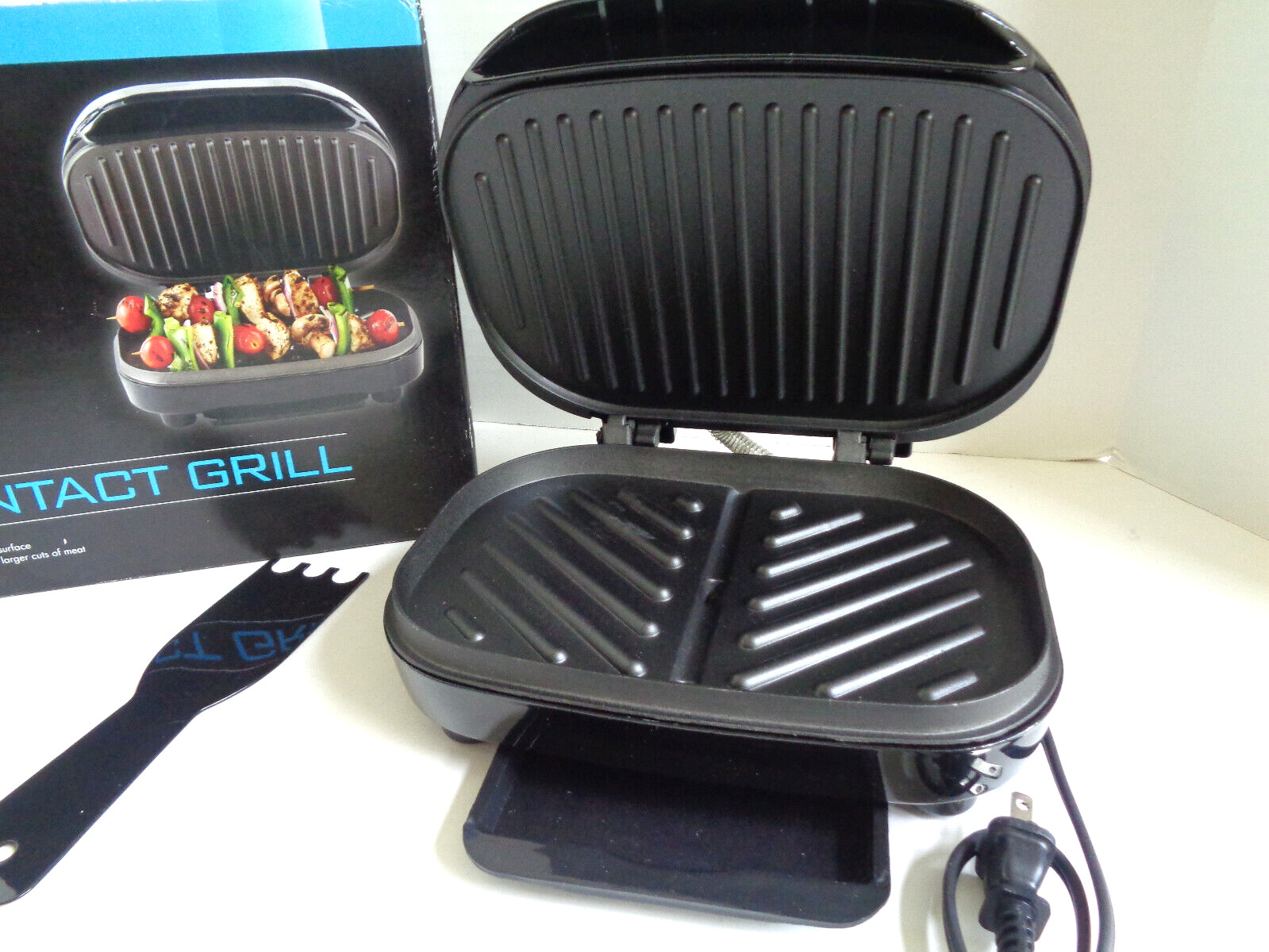 Living Solutions Electric Contact Grill Non-Stick 2 Burger Capacity Instructions