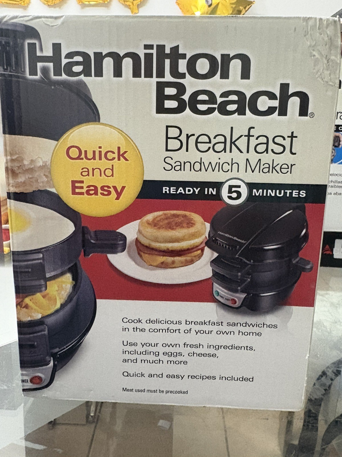 Hamilton Beach 25477 Breakfast Sandwich Maker ~ NIB