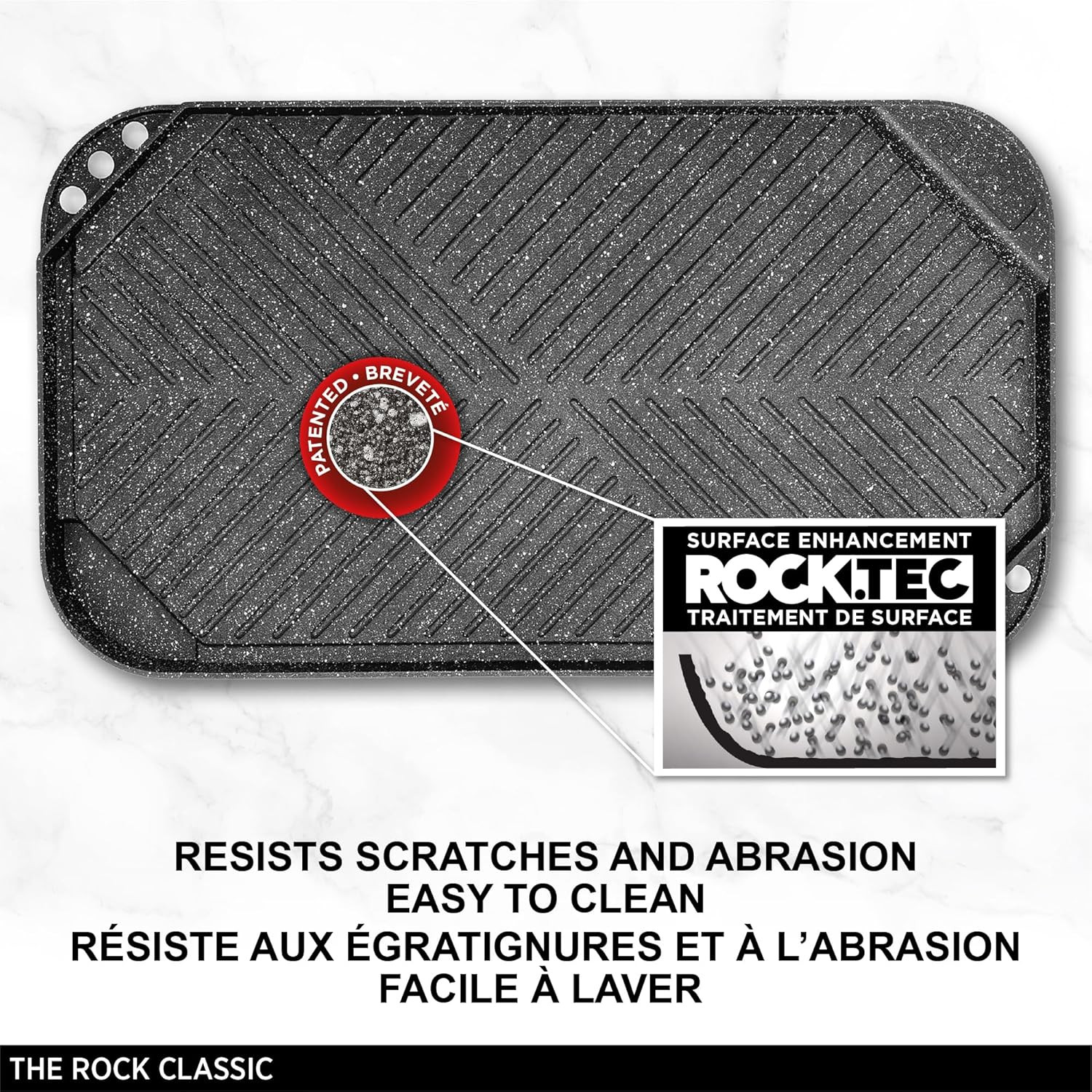 the Rock Reversible Grill & Griddle, 50X28Cm, Non-Stick | Reversible Grill & Gri