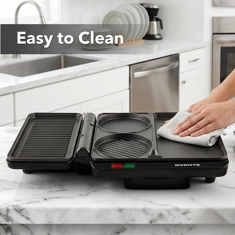 All-in-One Breakfast Maker Non-Stick Griddle Sandwiches Burgers Easy Cleanup New