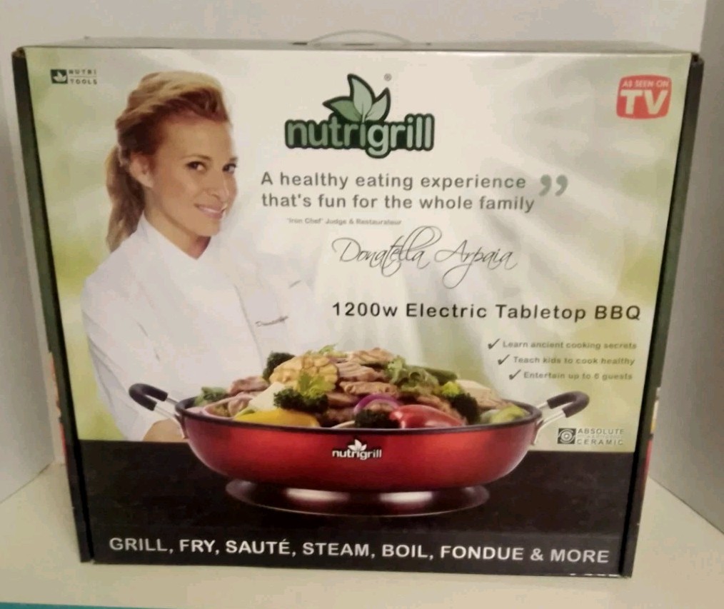 New in Box Nutrigrill 1200W Electric Tabletop BBQ Complete Set-Easy to Use!!
