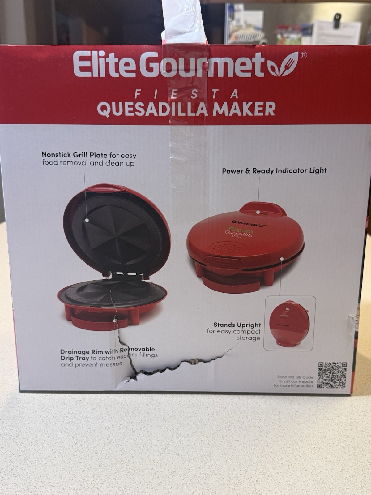 Elite Gourmet 8” Quesadilla Maker Manual Non Stick New Open Box Model EQD413