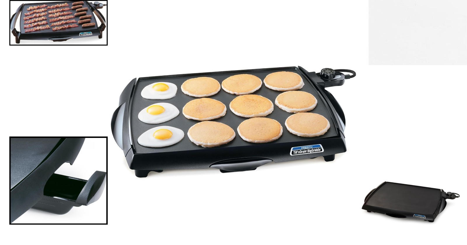 Ceramic Nonstick 1500W Tilt ‘n Drain Griddle – Easy Cleanup, Versatile Cooking