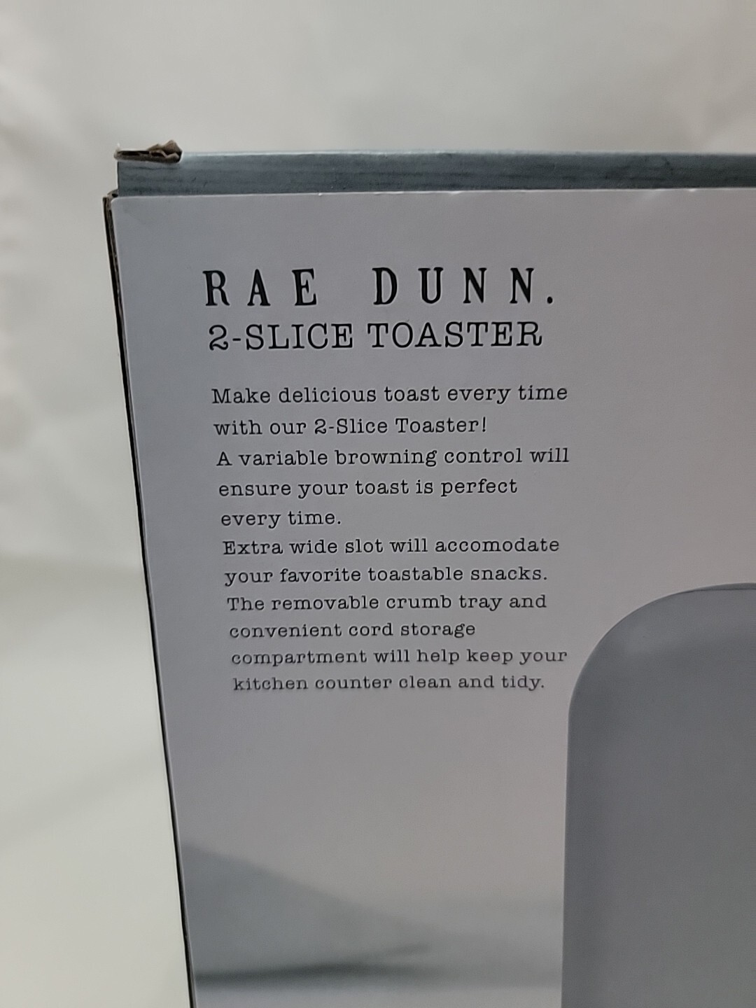 Rae Dunn 2 Slice Toaster Stainless Steel Wide Slot Gray Bagel NEW 1.5″ Slot