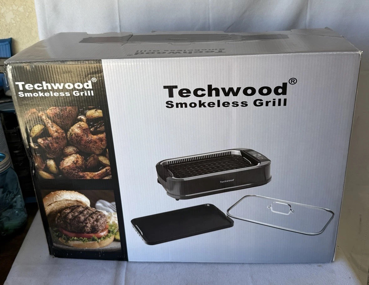NEW Techwood Smokeless Indoor Electric Grill w/ Nonstick Plate 1500W TWRG-200