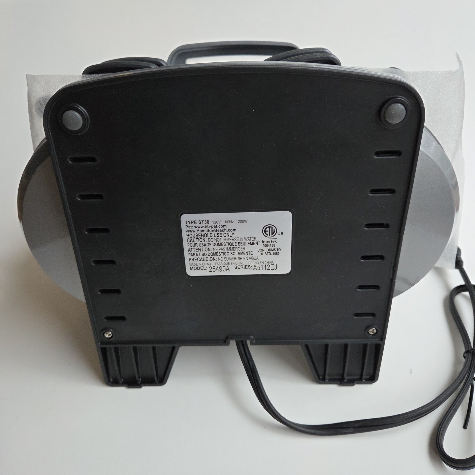 Hamilton Beach Dual Sandwich Toaster Good Thinking 25490A New/ Open Box