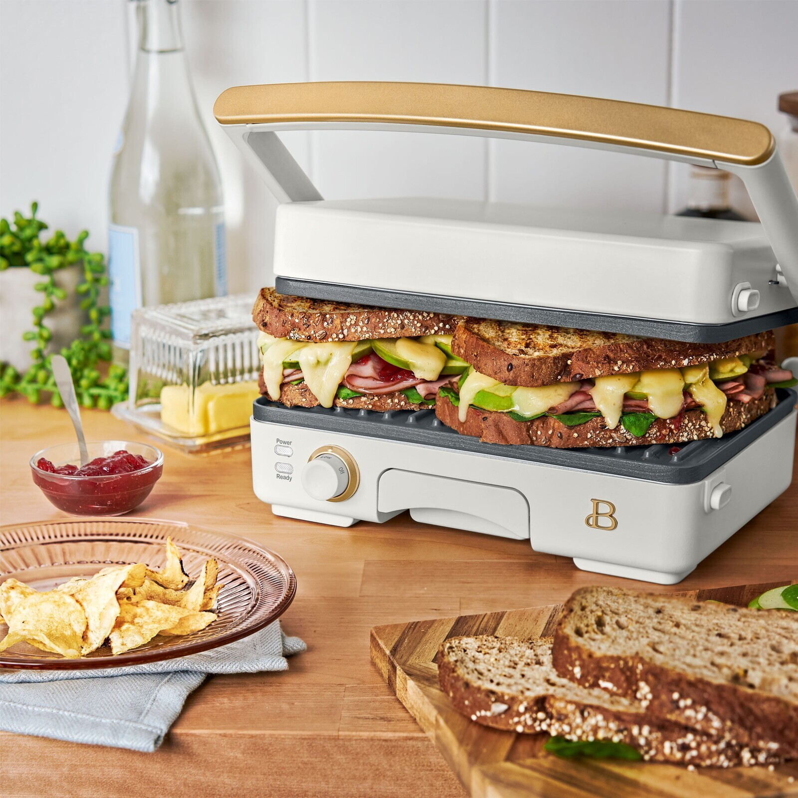 2-in-1 Panini Press & Grill Dishwasher Safe Parts Removable Cooking Kitchen Home